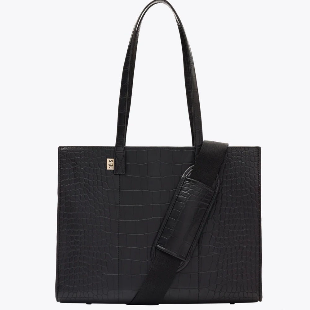 BÉIS The Work Tote in Black Croc